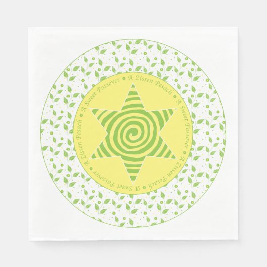 Serviette En Papier Serviettes standard Pâques ""Feuilles verts/jaunes (Devant)