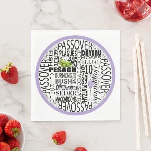 Serviette En Papier Serviettes standard Passover "Dayenu & more" (En situation)