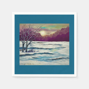 Serviette En Papier Serviettes Sunset d'hiver