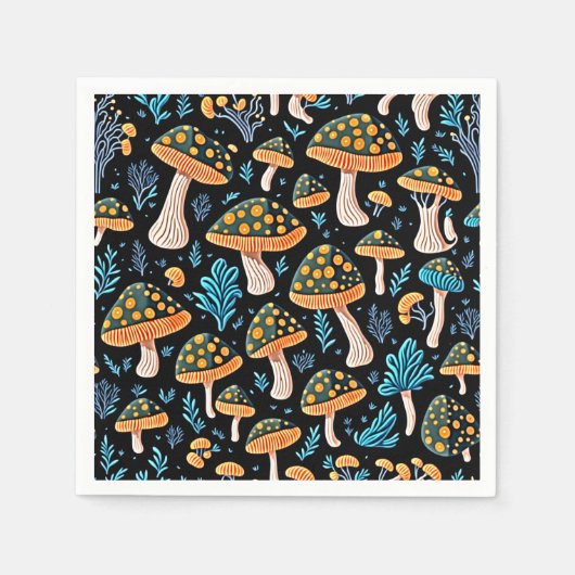 Serviette En Papier Serviettes super de champignons bioluminescents en (Devant)