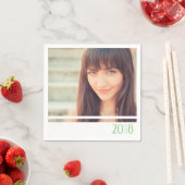 Serviette En Papier Serviettes sur mesure modernes Green & White Gradu (En situation)