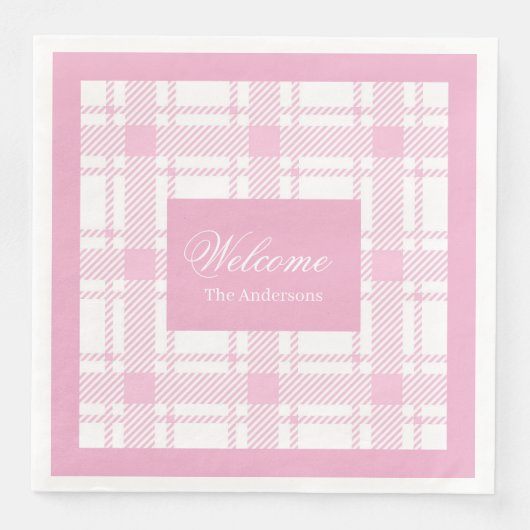 Serviette En Papier Serviettes Tartan personnalisées Design élégant ro (Devant)