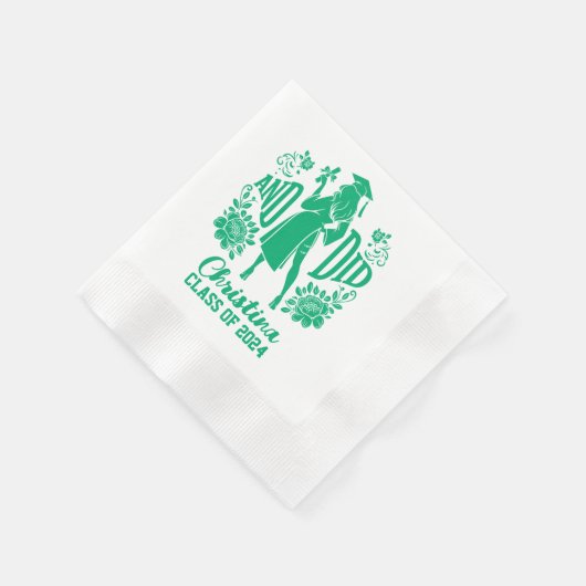 Serviette En Papier Serviettes tendance "AND DID" Blue Graduation Part (Coin)