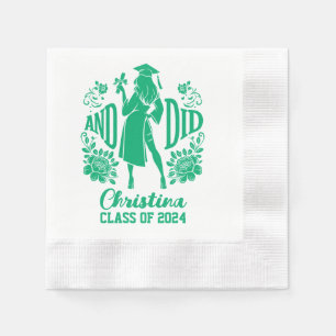 Serviette En Papier Serviettes tendance "AND DID" Blue Graduation Part