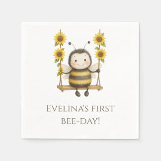 Serviette En Papier Serviettes thème abeille pour la première fête d'a