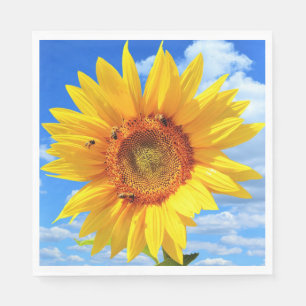 Serviette En Papier Serviettes tournesol et abeilles