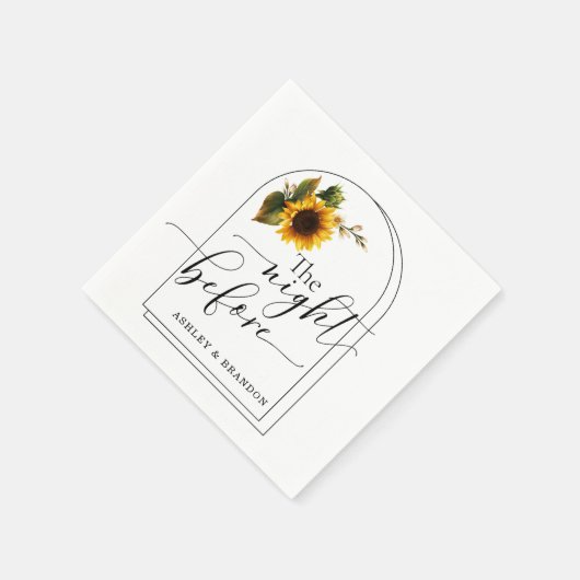 Serviette En Papier Serviettes Tournesol Minimal Script La Nuit Avant (Coin)