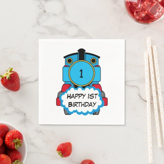 Serviette En Papier Serviettes Train Joyeux Anniversaire (En situation)
