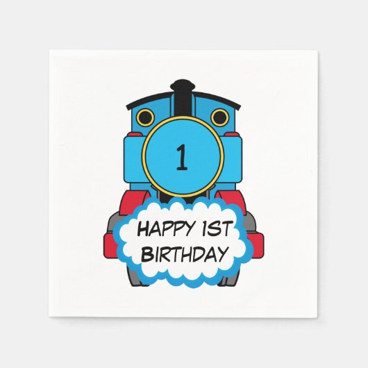 Serviette En Papier Serviettes Train Joyeux Anniversaire (Devant)