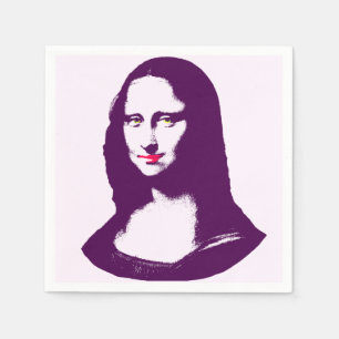 Serviette En Papier Serviettes transparentes de Mona Lisa d'art de