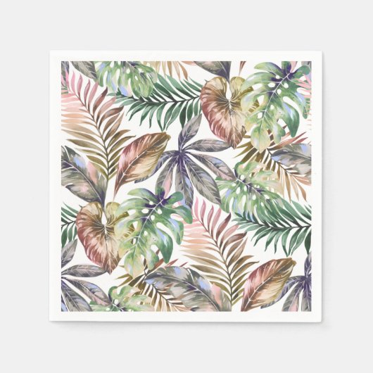Serviette En Papier Serviettes Tropicales Serviettes Vertes et Blush F (Devant)