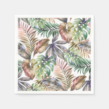 Serviettes tropicales Vertes et Bleues serviettes