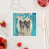 Serviette En Papier Serviettes Turquoise (En situation)