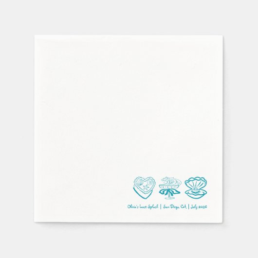 Serviette En Papier Serviettes Turquoise Dernier Splash personnalisées (Devant)