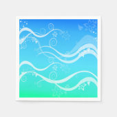Serviette En Papier Serviettes Turquoise Sea White (Devant)