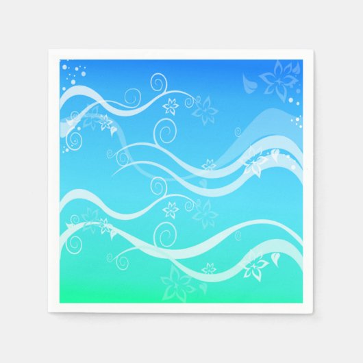 Serviette En Papier Serviettes Turquoise Sea White (Devant)