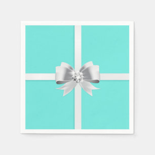 Serviette En Papier Serviettes Turquoise/Turquoise de mariée