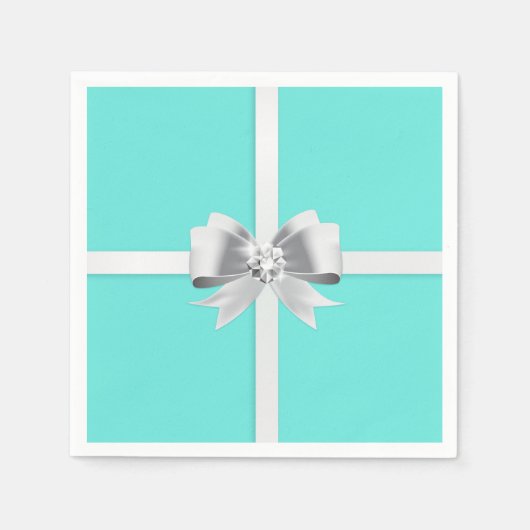 Serviette En Papier Serviettes Turquoise/Turquoise de mariée (Devant)