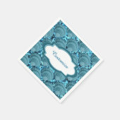 Serviette En Papier Serviettes turquoises de coquillages (Coin)