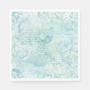 Serviette En Papier Serviettes turquoises de Parti Vert d'aquarelle