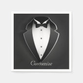 Serviette En Papier Serviettes Tuxedo Personnalisées Classiques (Devant)