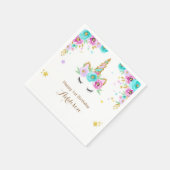 Serviette En Papier serviettes Unicorne avec fleurs (Coin)