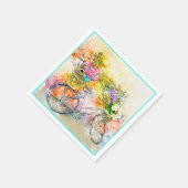 Serviette En Papier Serviettes vélo et fleurs (Coin)