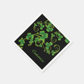 Serviette En Papier Serviettes Vert et Noir de Vignes Trèfle (Coin)