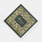 Serviette En Papier Serviettes Vert Sage Personnalisées Style Chic Sha (Coin)