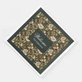 Serviette En Papier Serviettes vertes personnalisées Botanique Pastel  (Coin)