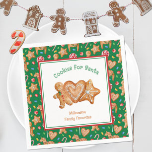 Serviette En Papier Serviettes Vertes pour Père Noël pour les Cookies