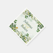 Serviette En Papier Serviettes verts et oiseaux (Coin)