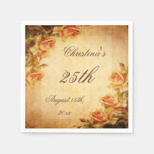 Serviette En Papier Serviettes Vintage Damask Shabby Chic Roses Péches