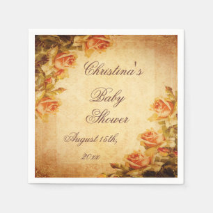 Serviette En Papier Serviettes Vintage Damask Shabby Chic Roses Péches