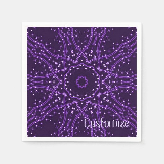 Serviette En Papier Serviettes violet Galaxy Stars (Devant)