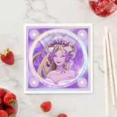 Serviette En Papier Serviettes violettes Sun Fairy (En situation)