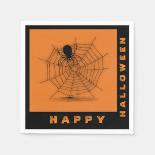 Serviette En Papier Serviettes Web Araignée Orange et Noir