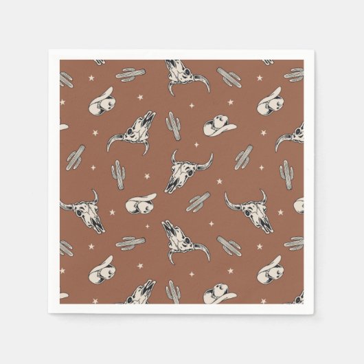 Serviette En Papier Serviettes | Western Party Napkins (Devant)