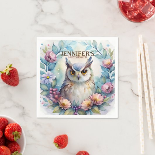 Serviette En Papier Serviettes Whimsical Owl (En situation)