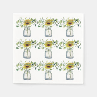 Serviette En Papier Servilleta con diseño de florero y mar