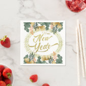 Serviette En Papier Servilleta de papel con feliz año nuevo (En situation)