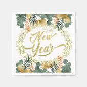 Serviette En Papier Servilleta de papel con feliz año nuevo (Devant)