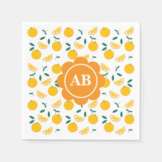Serviette En Papier Servilleta de papel diseño naranjas (Devant)