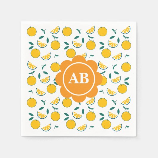 Serviette En Papier Servilleta de papel diseño naranjas (Devant)