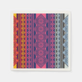 Serviette En Papier Servilleta Diseño Andino Azul, Naranja y Magenta (Devant)