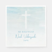Serviette En Papier Servilletas Mi Bautizo Azul (Devant)