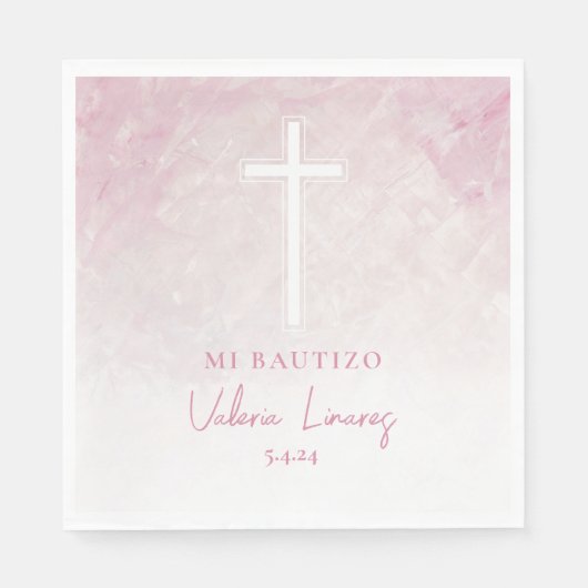 Serviette En Papier Servilletas Mi Bautizo Rosita (Devant)
