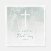 Serviette En Papier Servilletas Mi Bautizo Verde (Devant)