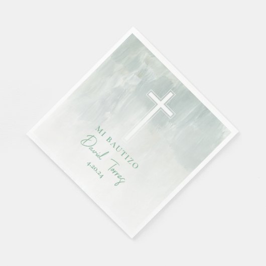 Serviette En Papier Servilletas Mi Bautizo Verde (Coin)