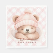 Serviette En Papier Servir Baby shower d'ours (Devant)